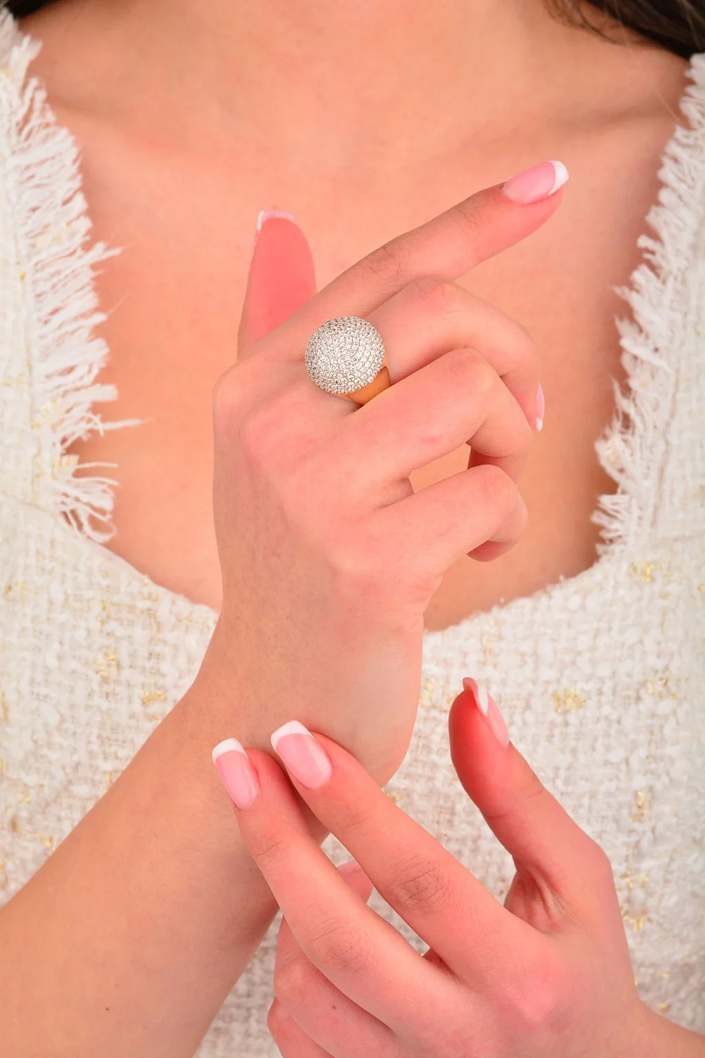 Cebeci 14 Ayar Yuvarlak Taşlı Anne Yüzük