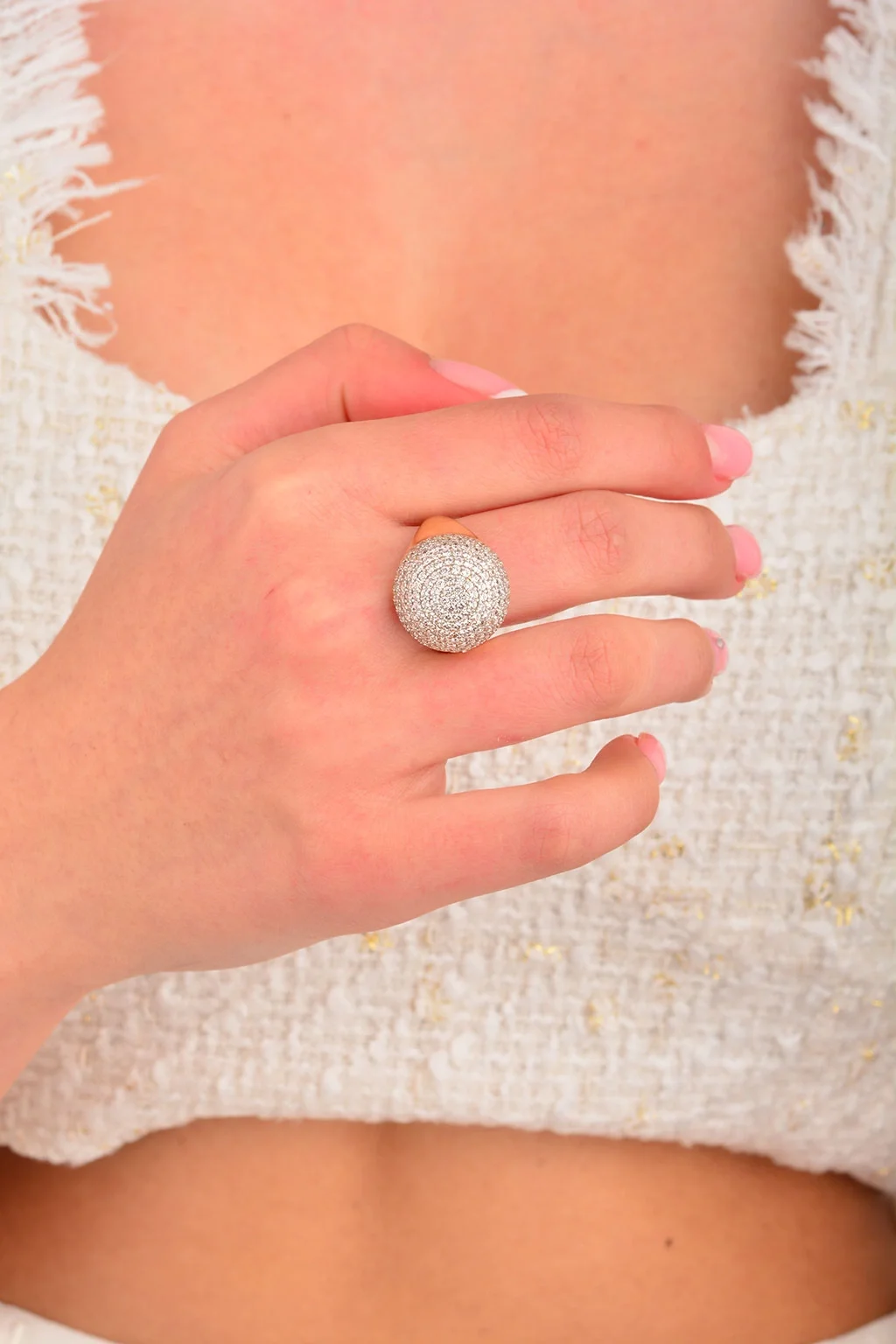 Cebeci 14 Ayar Yuvarlak Taşlı Anne Yüzük