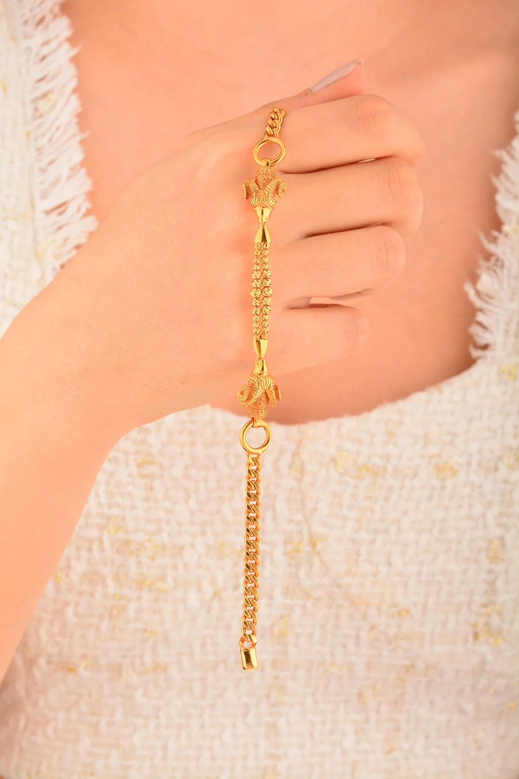 Cebeci 22 Ayar Koç Başı Altın Bileklik