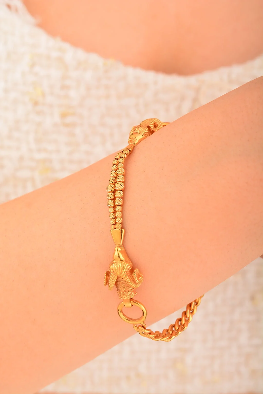 Cebeci 22 Ayar Koç Başı Altın Bileklik