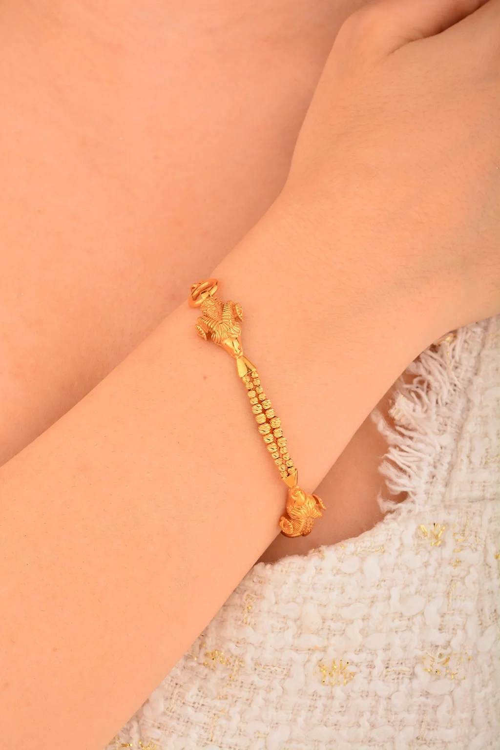 Cebeci 22 Ayar Koç Başı Altın Bileklik