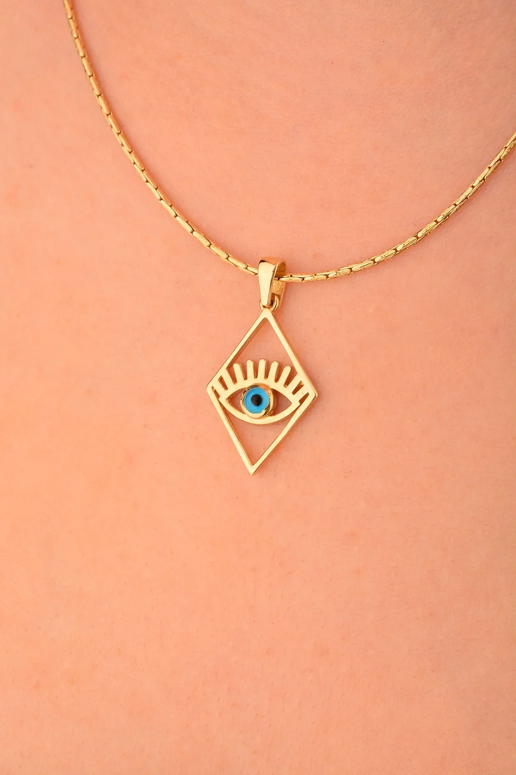 Cebeci 14 Ayar Gözboncuklu Altın Kolye Ucu