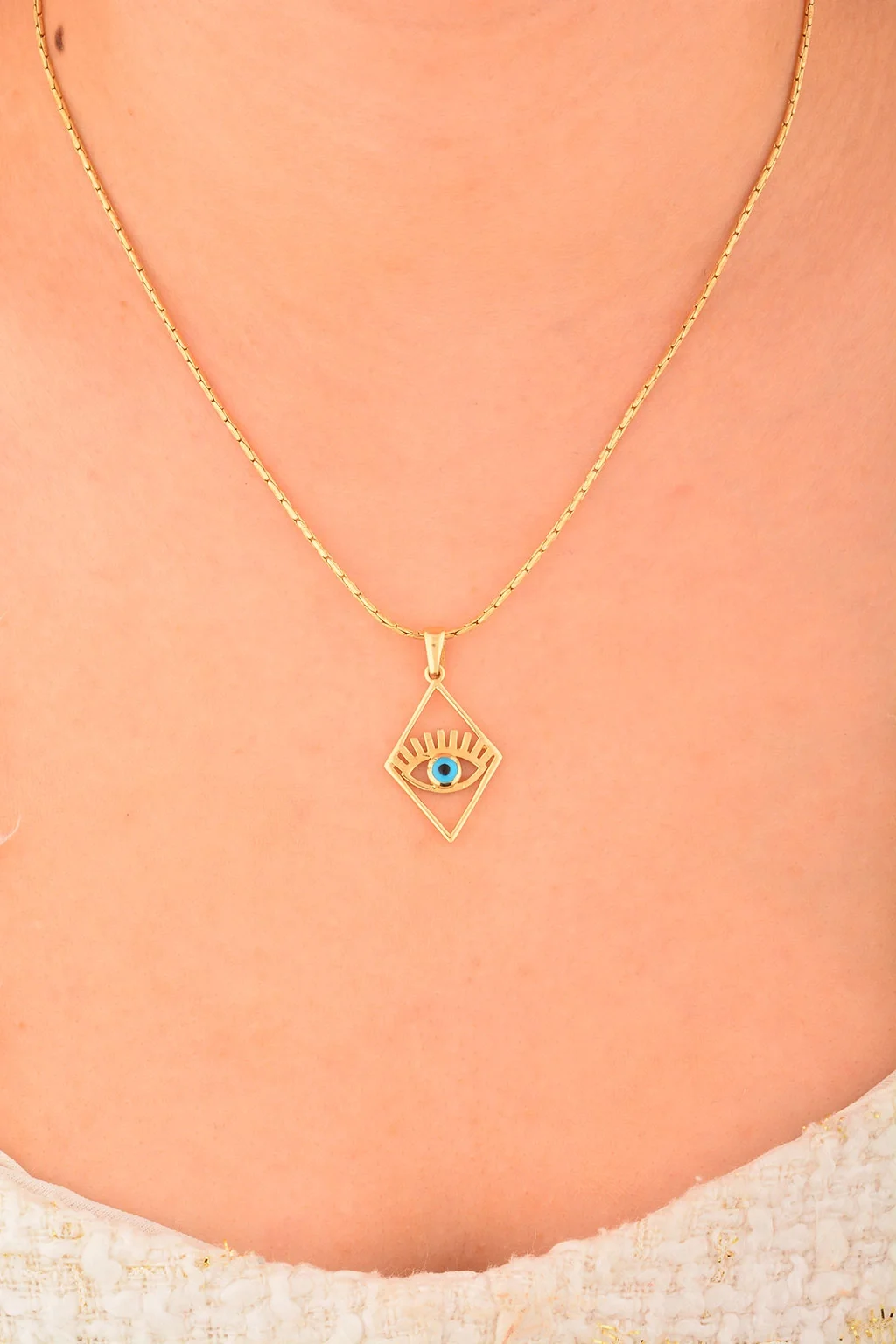 Cebeci 14 Ayar Gözboncuklu Altın Kolye Ucu