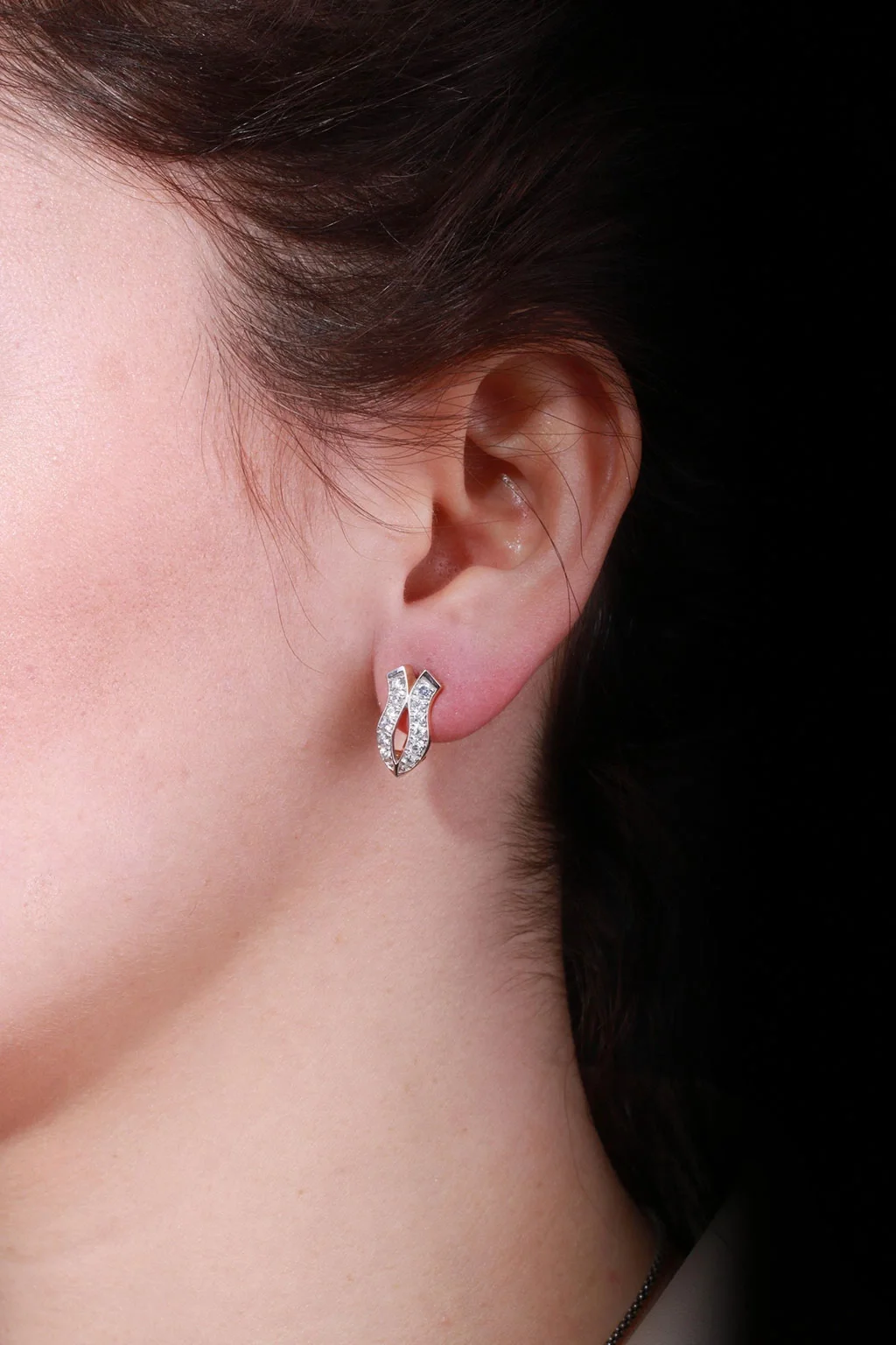 Cebeci 14 Ayar Taşlı Lale Altın Küpe