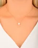Cebeci 14 Ayar Beyaz Oval Rose Altın Kolye
