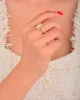Cebeci 14 Ayar Baget Üç Sıra Taşlı Altın Yüzük