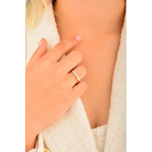 Cebeci 14 Ayar Göz Altın Yüzük