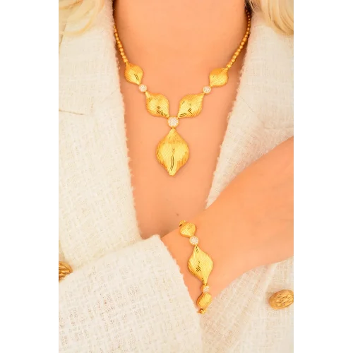 Cebeci 22 Ayar Deniz Kabuğu Altın Set Takımı