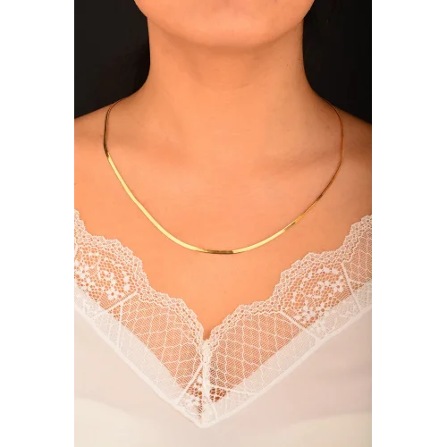 Cebeci 14 Ayar Balıksırtı Altın Kolye