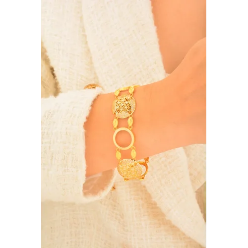 Cebeci 14 Ayar Çerçeveli Altın Bileklik