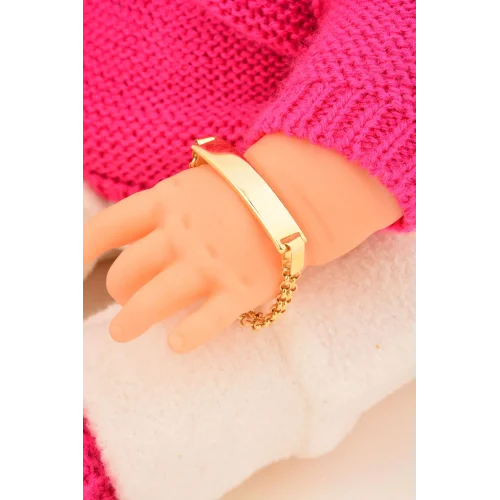 Cebeci 14 Ayar Çocuk Altın Künye Zincir Bileklik