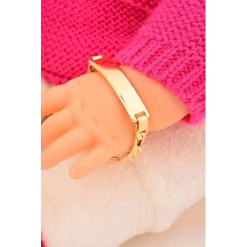 Cebeci 14 Ayar Çocuk Altın Zincir Künyeli Bileklik