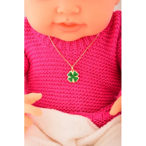 Cebeci 14 Ayar Çocuk Yonca Altın Kolye Ucu