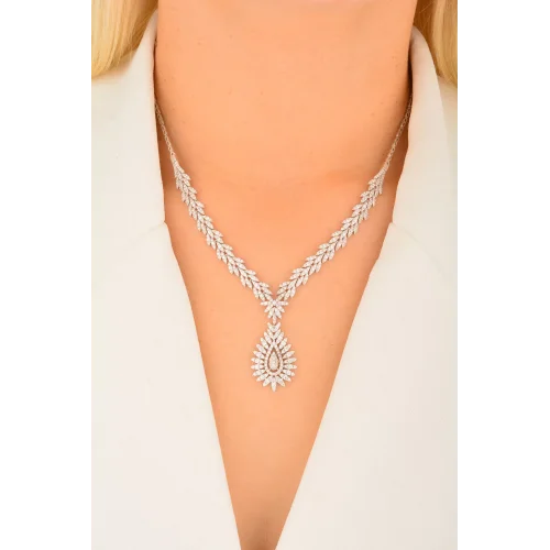 Cebeci 14 Ayar Damla Taşlı Gerdanlık