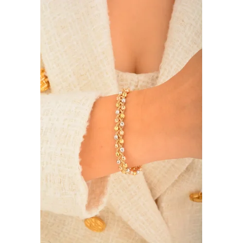 Cebeci 14 Ayar Dorika Örgü Altın Bileklik