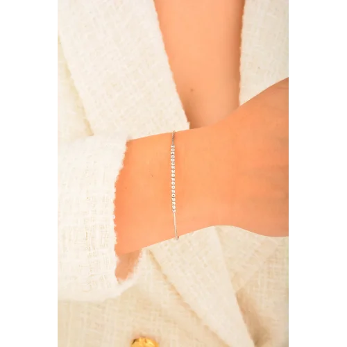 Cebeci 14 Ayar Dorikalı Beyaz Altın Bileklik