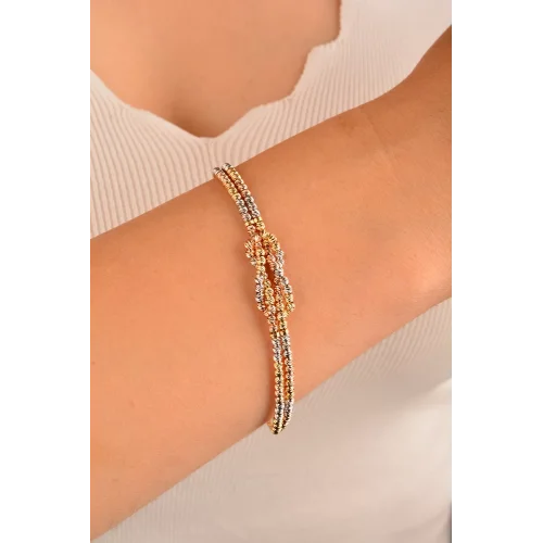 Cebeci 14 Ayar Dorikalı Düğüm Altın Bileklik