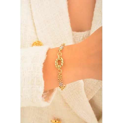 Cebeci 14 Ayar Dorikalı Halka Altın Bileklik