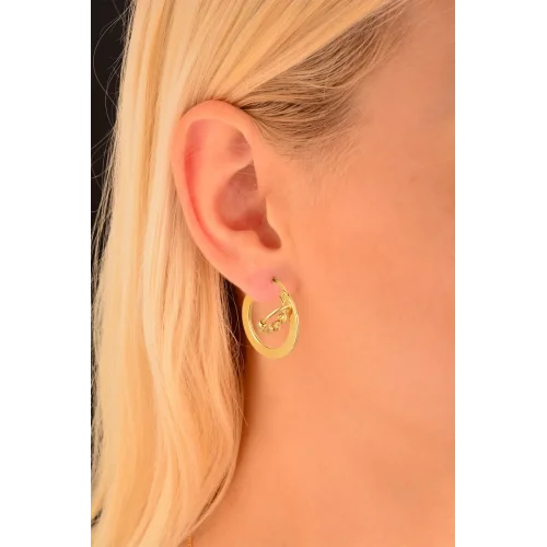 Cebeci 14 Ayar Dorikalı Halka Altın Küpe