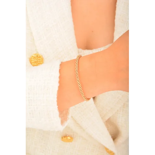 Cebeci 14 Ayar Dorikalı Rose Altın Bileklik