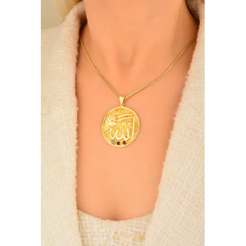 Cebeci 14 Ayar Dua Yazılı Altın Kolye Ucu