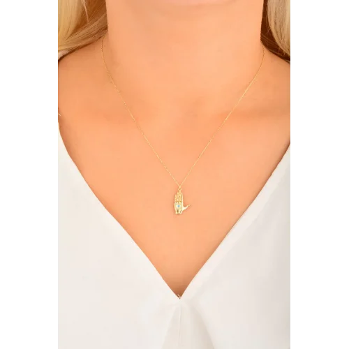 Cebeci 14 Ayar El Altın Kolye