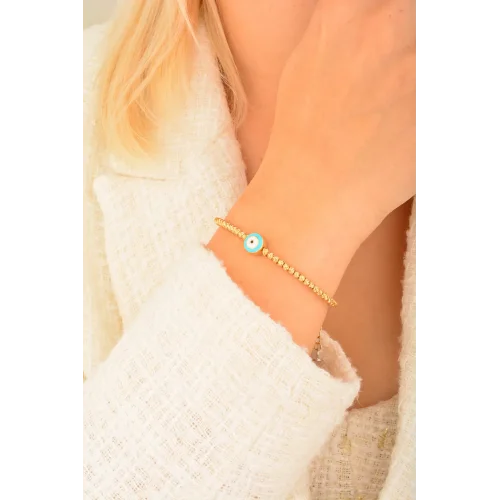 Cebeci 14 Ayar Göz Boncuklu Dorikalı Bilezik