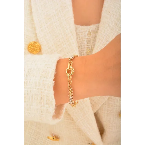 Cebeci 14 Ayar Halka Dorikalı Altın Bileklik