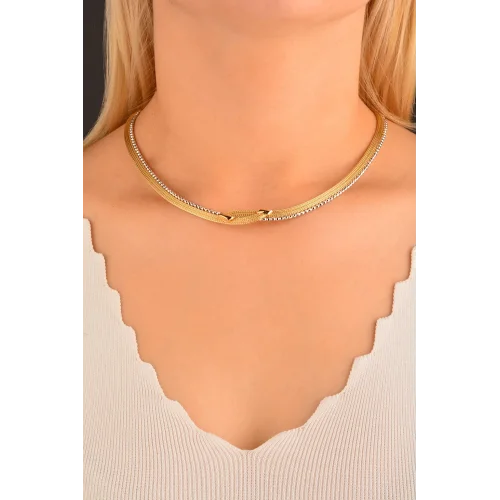 Cebeci 14 Ayar Hasır Altın Kolye