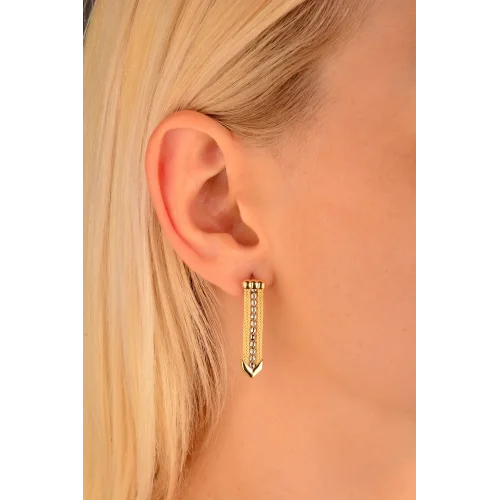 Cebeci 14 Ayar Hasır Altın Küpe