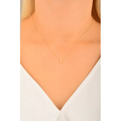 Cebeci 14 Ayar I Harfli Altın Kolye