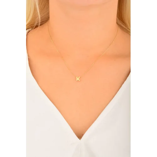 Cebeci 14 Ayar K Harfli Altın Kolye