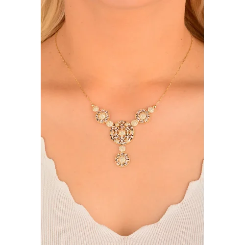 Cebeci 14 Ayar Kabartmalı Altın Kolye