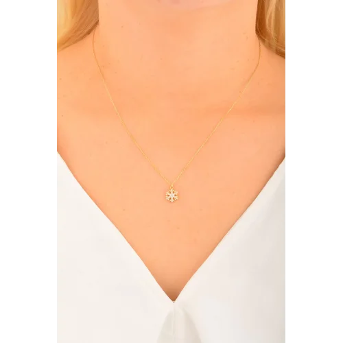 Cebeci 14 Ayar Kar Tanesi Altın Kolye