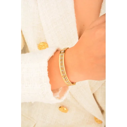 Cebeci 14 Ayar Kelepçeli Toplu Altın Bilezik