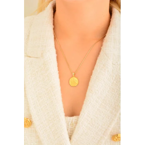 Cebeci 14 Ayar Madalyon Altın Kolye Ucu