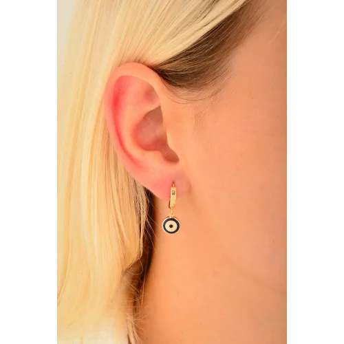 Cebeci 14 Ayar Nazarboncuklu Altın Küpe