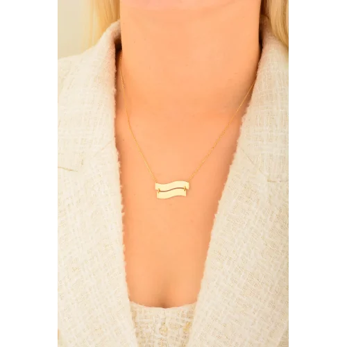 Cebeci 14 Ayar Plaka Altın Kolye