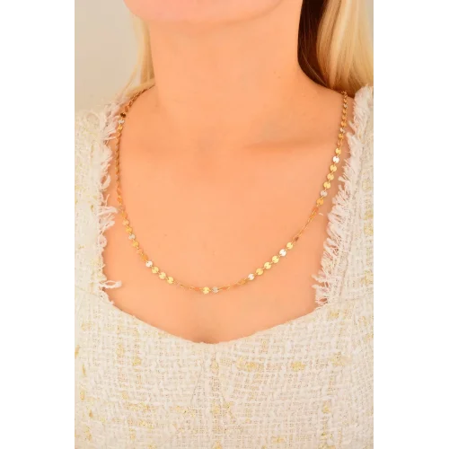 Cebeci 14 Ayar Pullu Altın Kolye