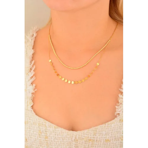 Cebeci 22 Ayar Pullu Dorikalı Altın Kolye