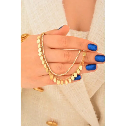 Cebeci 14 Ayar Pullu Renkli Dorikalı Altın Bileklik