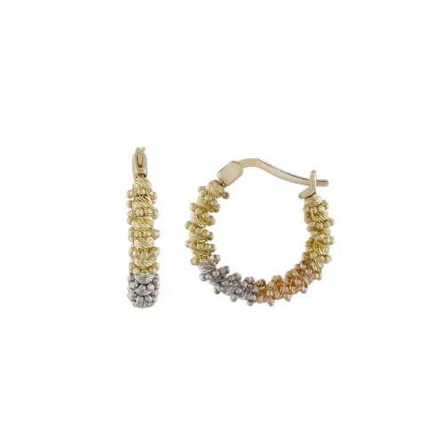 Cebeci 14 Ayar Renkli Dorika Altın Küpe