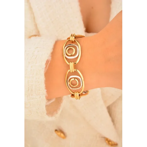 Cebeci 14 Ayar Renkli Zincir Altın Bileklik