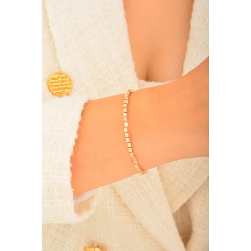 Cebeci 14 Ayar Rose Kelepçe Altın Bileklik