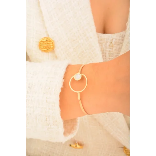 Cebeci 14 Ayar Rose Kelepçe Altın Bilezik