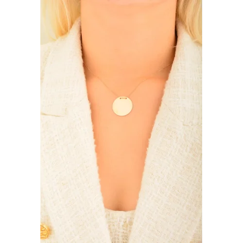 Cebeci 14 Ayar Rose Plaka Altın Kolye