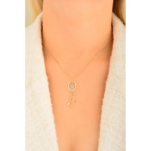 Cebeci 14 Ayar Sallantılı Altın Kolye