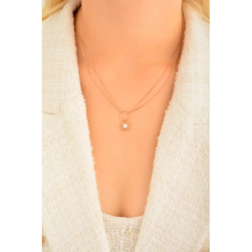 Cebeci 14 Ayar Sedef Rose Altın Kolye