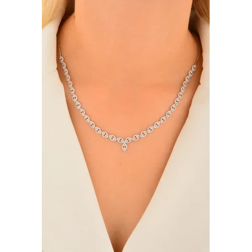 Cebeci 14 Ayar Taşlı Altın Gerdanlık