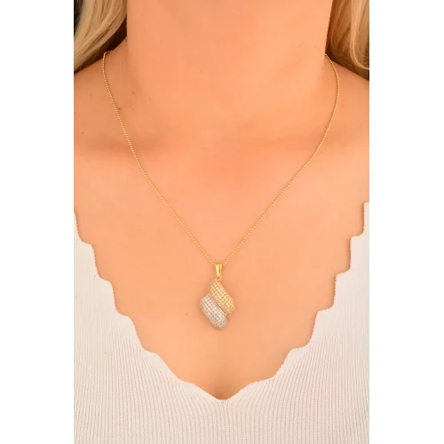 Cebeci 14 Ayar Taşlı Altın Kolye Ucu